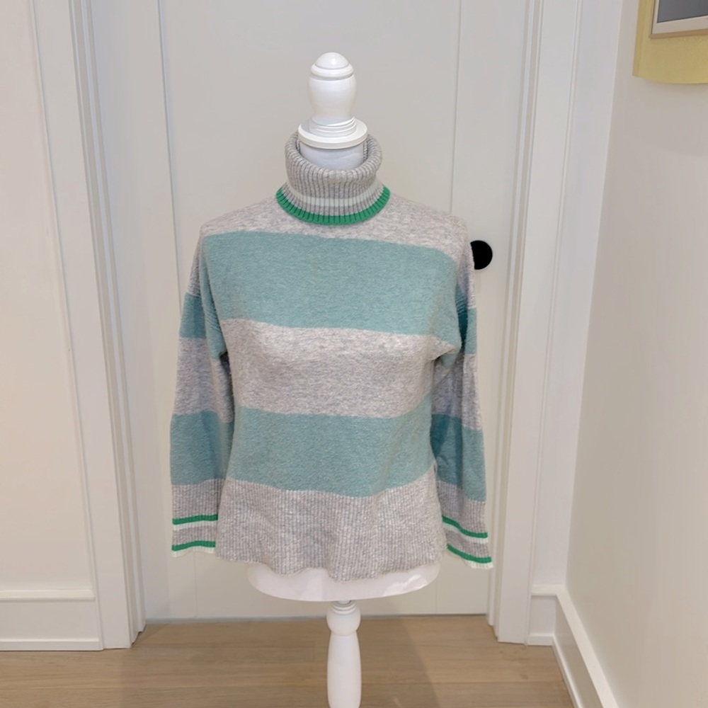 J. Crew striped turtleneck, with side slits and slight stretch